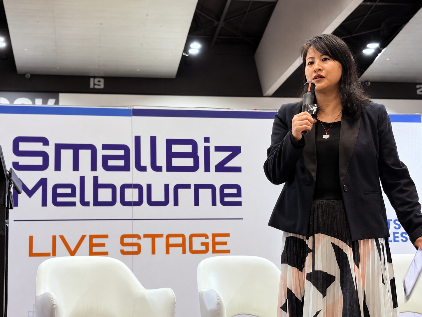 Lucy Lin on the SmallBiz Melbourne live stage