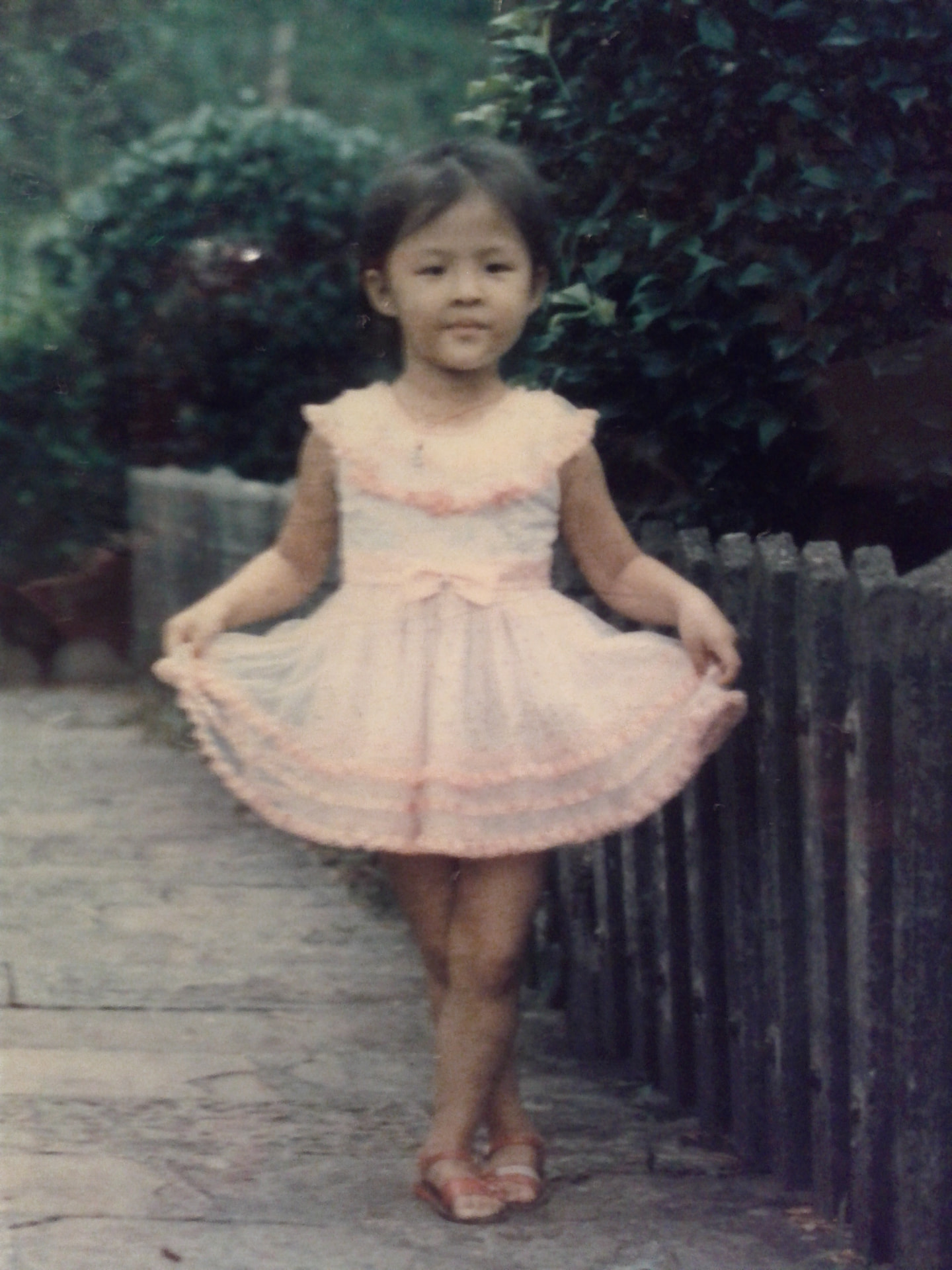 Lucy Lin at six years old in Taiwan